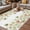 White, variant on Green Floral Outdoor Rug for Patio/Deck/Porch, Non-Slip Large Area Rug 4 x 6 Ft, Spring Flowers Botanical Gray and White Plaid Indoor Outdoor Rugs Washable Area Rugs, Camping Rug Carpet Runner