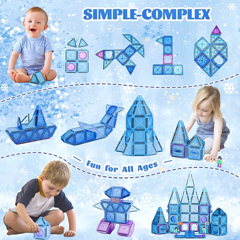 Magnetic Building Blocks Set - 128pcs Or 64pcs, STEM Learning Toy For Kids Age 3-8