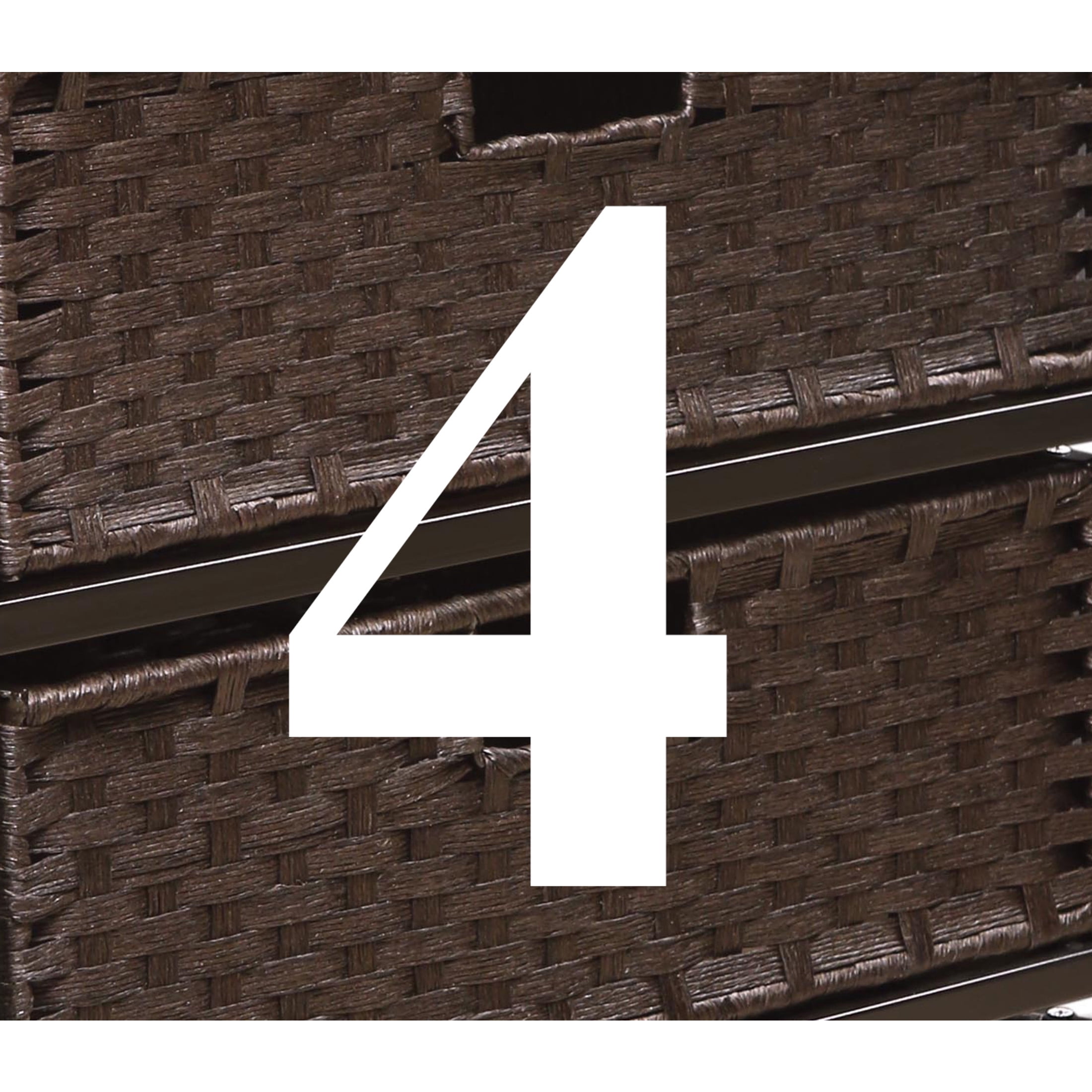 Badger Basket August Collection Tall Four Basket Storage Unit - Espresso