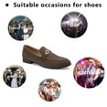 thumbnail image 3 of Men's Suede Leather Faux Leather Loafers Wedding Dress Shoes Brown Men's Gold Buckle, Brown-09, 9 US, 3 of 5