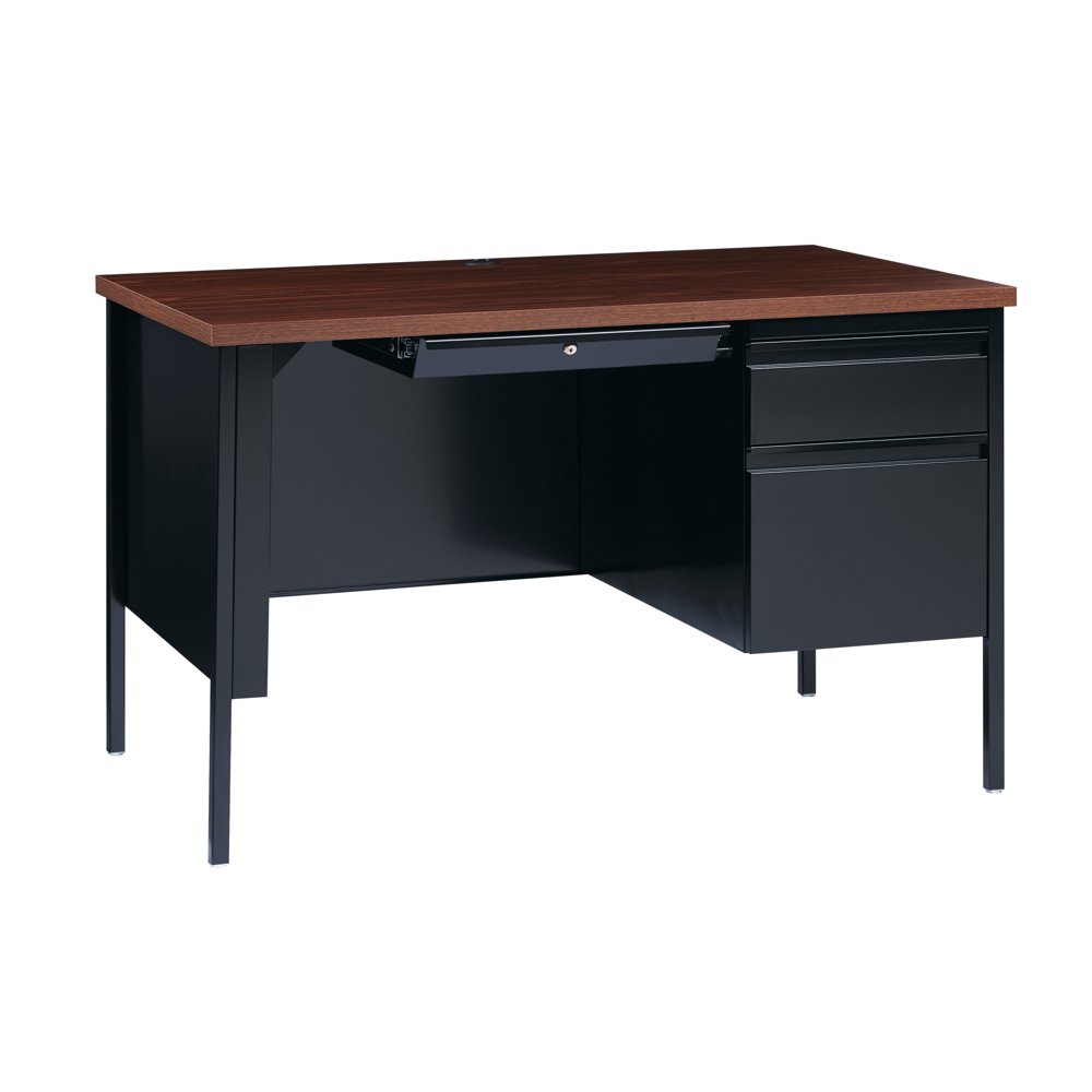 Hirsh RightHand Single Pedestal File Office Desk with Center Drawer