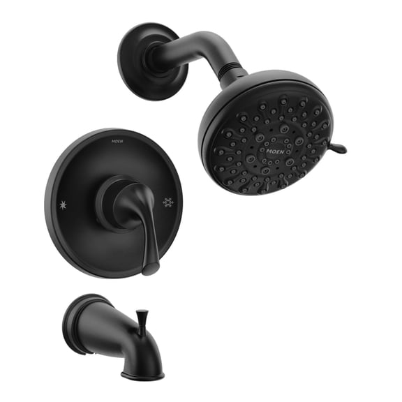 Moen Idora Matte Black Posi-Temp Tub and Shower with Valve Included