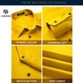 thumbnail image 4 of HISDERN Mens Yellow Dress Shirts Casual Long Sleeve Regular Fit Button up Shirt for Wedding, 4 of 11