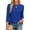 Blue, variant on Womens Plus Size Tops 3/4 Sleeve Pleated Dressy Blouses Crew Neck Casual Tunic Tops Summer Shirts
