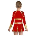 thumbnail image 2 of iiniim Kids Girls CheerLeading Sequins Long Sleeve Color Block Zipper Back Cheering Dancing Dress Red 16, 2 of 7