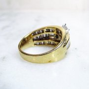 Diastar 14K Yellow Gold Finish Silver Womens Cubic Zirconia Wedding Engagement Ring