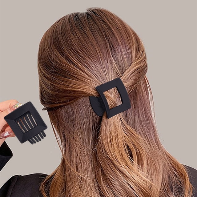 Pinzas planas para el cabello para mujeres y niñas. Pinzas casuales y versátiles de color sólido. Pinzas planas tipo garra para cabello grueso o fino. Pasadores laterales franceses para el cabello. Ac