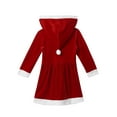 thumbnail image 4 of iiniim Girls Christmas Hooded Outfit Mrs Santa Claus Party Fancy Dress Costumes Winter Outwear Red 14, 4 of 7