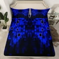 thumbnail image 2 of Erosebridal Blue Plaid Bed Sheets Set Queen Size,Geometric Buffalo Bedding Sets Queen Size,Futuristic Cubes Bed Sheets Queen,Breathable Male Room Decor,4 Pieces, 2 of 7