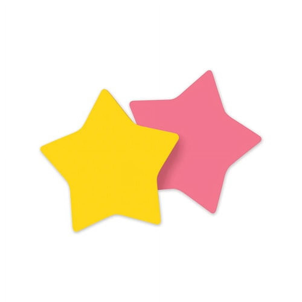 Die-Cut Star Shaped Notepads, 2.6 X 2.6, Pink, Yellow, 75 Sheets/pad, 2 Pads/pack | Bundle of 5 Packs