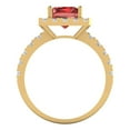 thumbnail image 4 of 3.84ct emerald cut red natural garnet 14k yellow gold halo Bridal Wedding Engagement Promise Anniversary Ring for Women size 10.25, 4 of 7