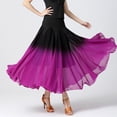 thumbnail image 3 of Falda de baile de salón,Faldas de baile de salón para mujeres y niñas practican,Falda de danza del vientre color degradado largo,rendimiento Elegante vestido negro púrpura,falda de baile de, 3 of 8