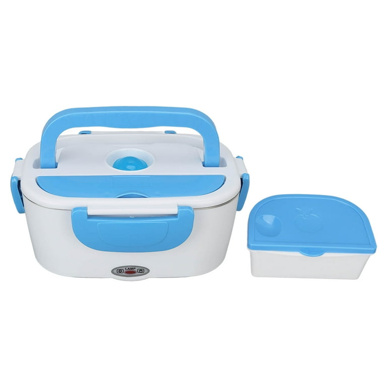 Heated Lunch Box 1.5L 40W Heating Cigarette Lighter Plug Food Grade PP  Electric Lunch Box for Home Office Travel Blue 