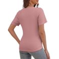 thumbnail image 2 of FOLUNSI Women's Plus size Top V Neck Slim Fitted T-Shirt Front Surplice Wrap Short Sleeve Blouses M-4X, 2 of 5