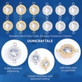 thumbnail image 5 of 12Pcs 2 Colors Stainless Steel Clear Cubic Zirconia Connector Charms Flat Round with Roman Numerals Link Pendants Metal Links Charms for Jewelry Making 17x11mm Colorful, 5 of 7