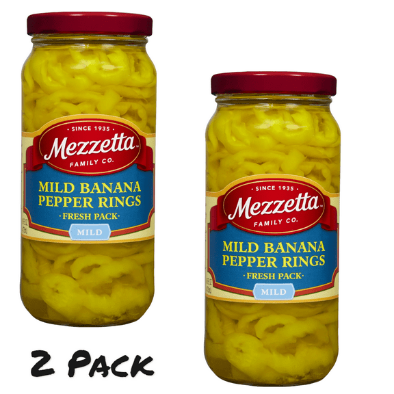 ( 2 Pack ) Mezzetta Mild Banana Pepper Rings, 16 fl oz Jar