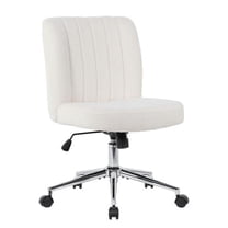 33.5 x 25 x 27.5 in. Boucle Task Chair, Cream