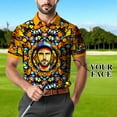 thumbnail image 3 of HOMYGIFTS Custom Face Men’s Golf Polo Shirt – Personalized Stained Glass Mandala Design, Unique Gift for Golfers & Special Occasions, 3 of 10