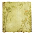 thumbnail image 3 of Ambesonne Asian Themed Shower Curtain, Branch and Birds Motif, 69"Wx70"L, Green, 3 of 5