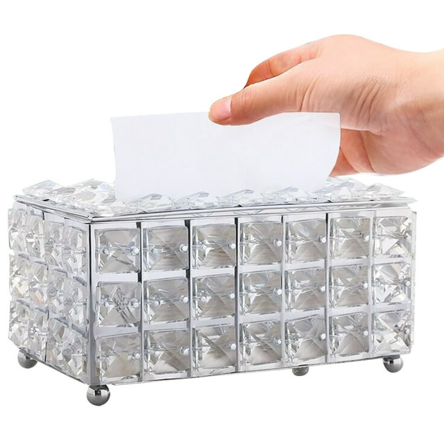 Soporte para caja de pañuelos, soporte para pañuelos faciales, soporte para caja de pañuelos plateado claro, soporte para pañuelos faciales, eficiencia maximizada
