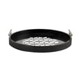 thumbnail image 6 of Kate and Laurel Caspen Cut Out Pattern Decorative Round Tray with Silver Metal Handles, 16 x 16, Black and Silver, Modern Glam Serving Tray with Handles for Living Room Decor, 6 of 9