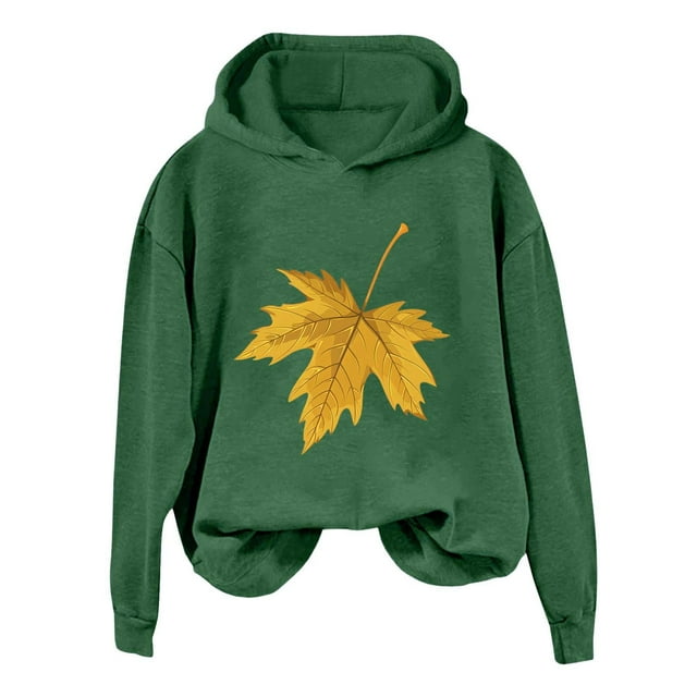 WEAIXIMIUNG Chandail en Molleton de Maternité et Shorts pour Femmes et Chandail en Molleton à Capuche Imprimé Feuille d'Érable Jaune de l\'Action de Grâce à la Mode pour l'Hiver