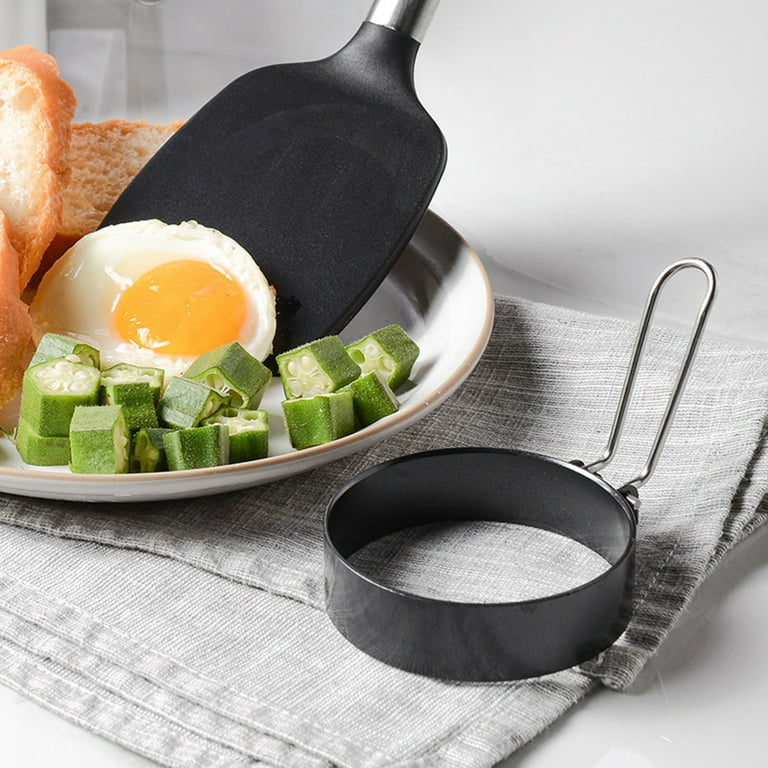Stainless Steel Egg Cooking Rings Egg Rings with Silicone Handle Portable  Grill Accessories Hamburger Meat Beef Grill Burger Press Patty Maker Mold
