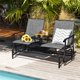 thumbnail image 4 of Silla mecedora planeadora Costway para 2 personas con Mesa de Cristal templado 145 x 70 x 95 cm gris, 4 of 10