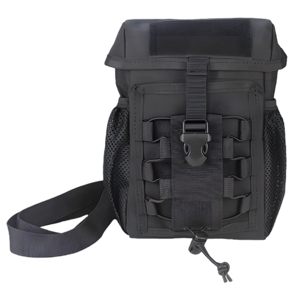 Molle Water Bottle Pouch, Outdoor EDC Utility Pouch with Shoulder Strap, Drawstring Closure and Multiple Compartments for Hiking, Camping, Travel