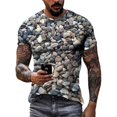 thumbnail image 1 of Mode Hip Hop Parodie T-shirt Graphique Imprimé 3D Galet Tendance Décontractée pour Hommes Col Rond Manches Courtes Qualité, 1 of 5