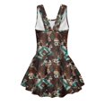 thumbnail image 5 of Uourmeti Girls' Sleeveless One Piece Skirted Swimsuit - Southwestern Tribal Print, Quick Dry Stretch Swim Dress for Beach & Pool, 3-13 Years, 5 of 8