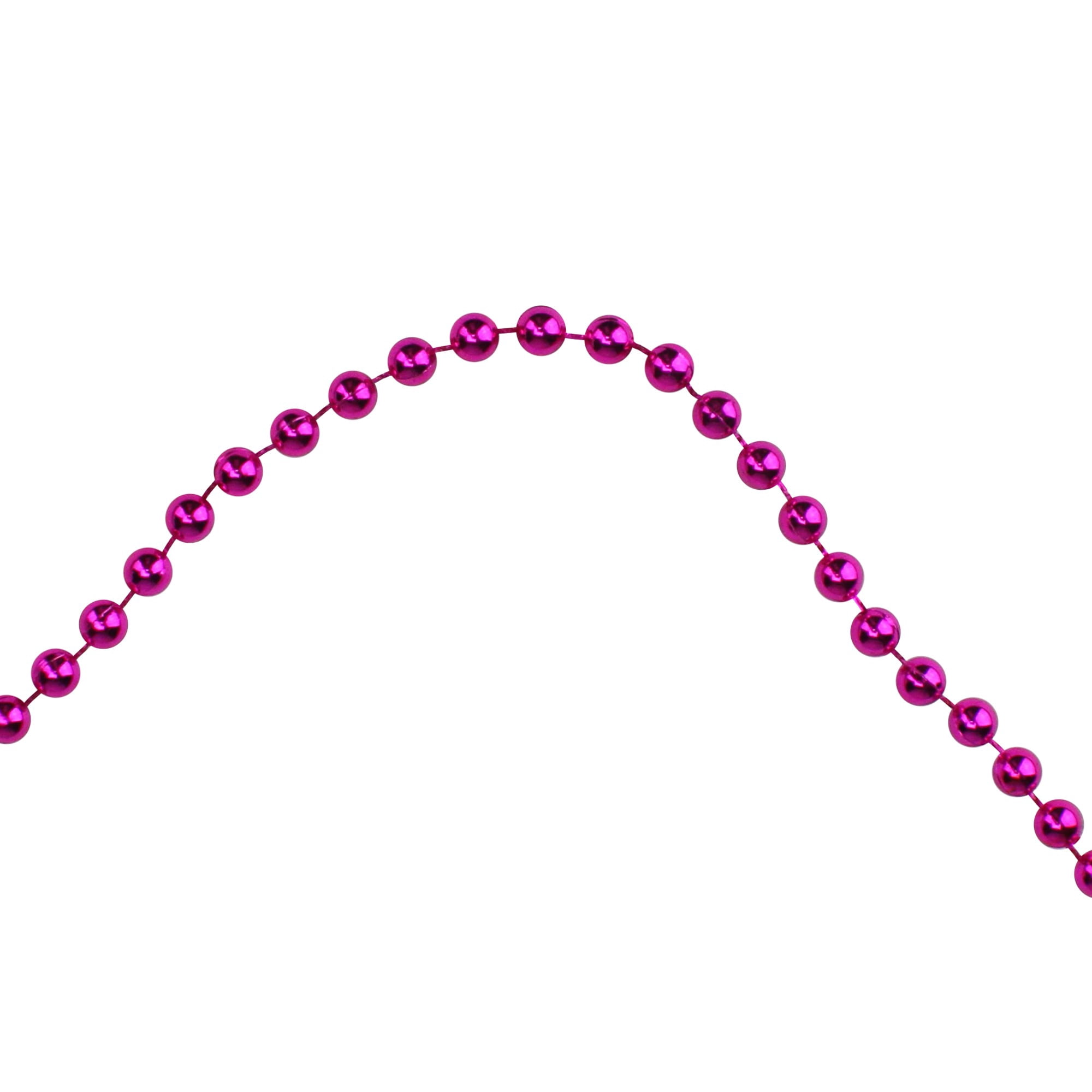Shiny Metallic Pink Punch Beaded Christmas Garland 15' x 6mm