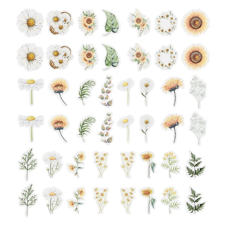 3 Boxes Daisy Sunflower Shape Stickers Bike Scrapbook Decals (Assorted  Color) 