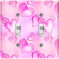 thumbnail image 1 of Metal Light Switch Plate Cover Purple Pink Watercolor Love Hearts LOV010, 1 of 13