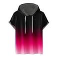 thumbnail image 2 of DDAPJ pyju Short Sleeve Hooded T-Shirts for Men Cotton Blend Hoodie Shirts Lightweight Drawstring Workout Tees Summer Pullover Hoodies Hot Pink L, 2 of 5