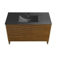 thumbnail image 5 of Cascade 48 in. Brown Oak Bathroom Vanity With Black Ceramic Sink Top, 5 of 8