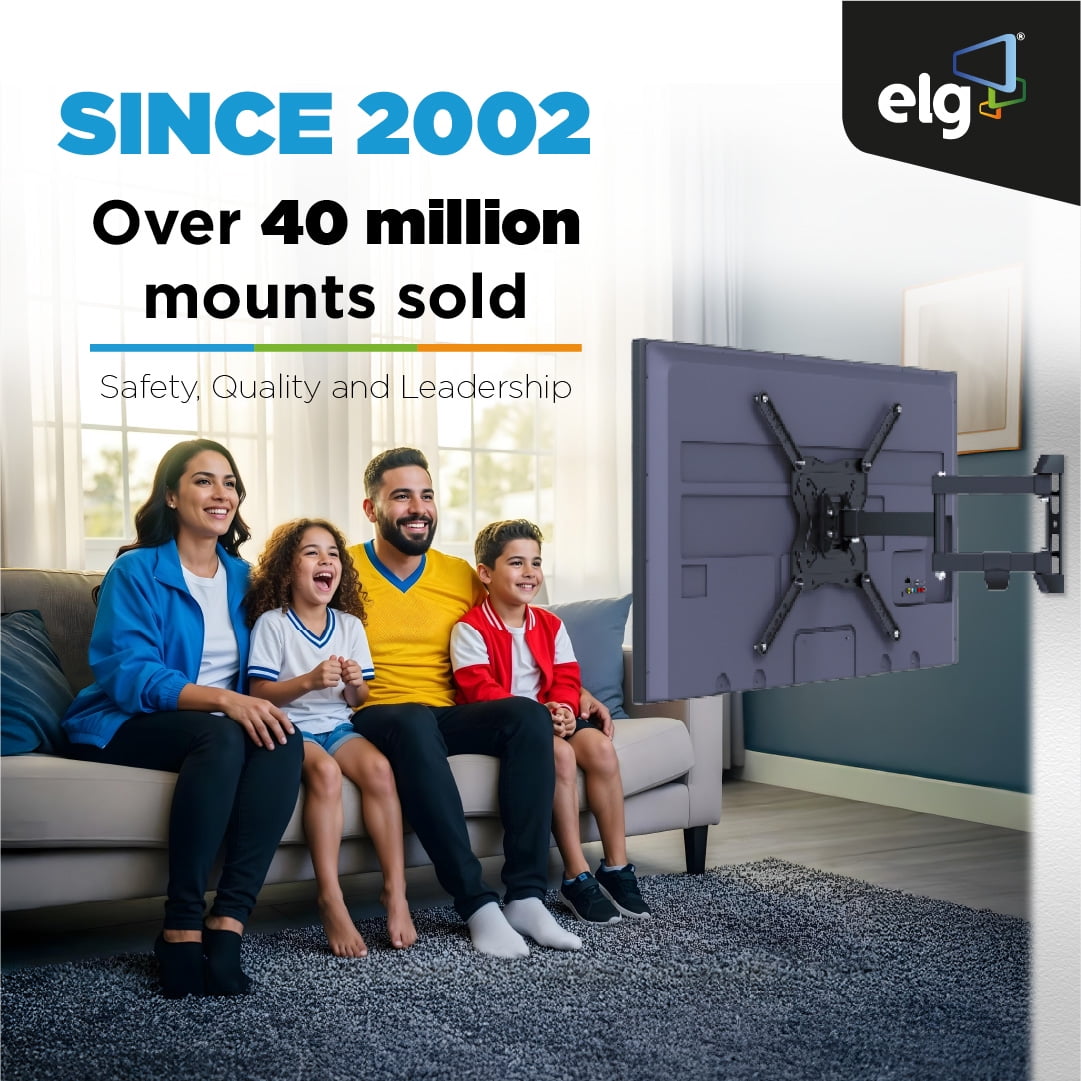 Full Motion MT400AR-EX TV Wall Mount 26–60 Inch Swivel Tilt Extend Dual Arm VESA 400x400 Supports up to 66 lb