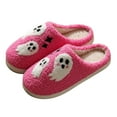 thumbnail image 4 of YLYL Halloween Slippers for Women Men Memory Foam Fuzzy Soft Plush Warm Anti-Skid Sole Indoor Outdoor Bedroom House Shoes, 4 of 9