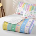 thumbnail image 4 of Erosebridal Colorful Rainbow Stripe Twin Quilt Set,Cute Floral Heart Daisy Twin Coverlet Set For Girls,2 Pieces, 4 of 7
