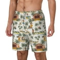 thumbnail image 2 of Balery Hawaiian Style Mens Swim Trunks Swim Shorts for Men Quick Dry Inseam Beach Shorts with Compression Liner Pocket-X-Large, 2 of 9