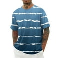 thumbnail image 1 of Camisetas de Manga Corta para Hombre, Blusa Casual de Cuello Redondo de Impresión de Gradiente, Camiseta Deportiva de Poliéster de Moda, 1 of 2