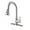 Brushed Nickel, variant on Kitchen Faucets, Brushed Nickel Kitchen Faucet with Pull-Down Sprayer, Stainless Steel Sink Faucet for Farmhouse, RV, and Bar, Pull Out Kitchen Faucet with Deck Plate and 1/2'' Adapters