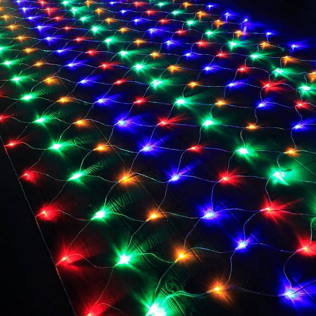Luces de red LED, luces de colores, luces intermitentes, cadena de luces de bajo voltaje de 24 V, luces de red de pesca solares para exteriores, luces de decoración para festivales de césped