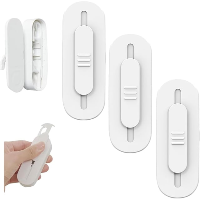 HUGFEGWE Compact Auto-Floss Dispenser,Portable Floss Dispenser with 10 Floss Picks for Teeth Cleaning,Portable Dental Floss Case Travel Flosser Dispenser Storage Case (3pcs, White) CJB91-12645