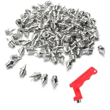 120 Pieces 1/4 Inch Track Spikes Steel Spikes for Shoe Spikes Replacements silver 120PCS