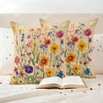 thumbnail image 3 of Vintage Spring Floral Outdoor Waterproof Pillow Covers, Summer Botanical Pastoral Flowers Decorative Square Throw Pillowcase Sofa Cushion Sham for Patio/Couch/Chair, 16"x16" 2 Pack, 3 of 8