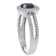 thumbnail image 3 of 14K White Gold Diamond Halo Natural Quality Blue Sapphire Engagement Ring Round 6mm, size 9.5, 3 of 3