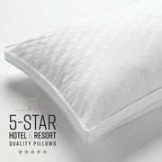 Sobel Westex Hotel Sobella Soft Side Sleeper Pillow | Luxury Hotel & Resort Quality, 300TC 100% Cotton | Down-Like Fill, Gentle Support, Plush, Queen (1 Pack)
