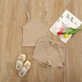 thumbnail image 3 of HIPYLO Clothing Set Girls Skirt Outfit Newborn Girl Outfits Top and Toddler Shorts Girls Size 10 Clothes Smocked Baby Girl Clothes, Beige 12-18 Months, 3 of 5