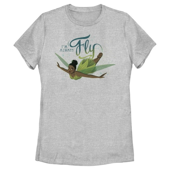 Women's Peter Pan & Wendy Tinker Bell I'm Always Fly Graphic Tee Athletic Heather 2X Large